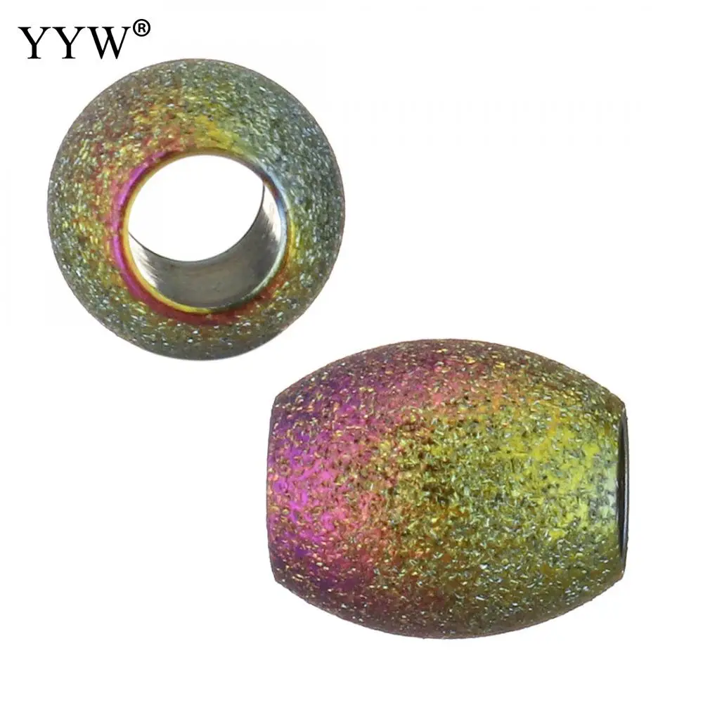 

Новинка 100 шт./лот разноцветные бусины из нержавеющей стали барабан для DIY модный браслет ожерелье аксессуары для изготовления ювелирных из...