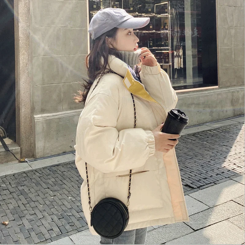 

Women's Padded Jacket, Female Design Sense, Niche Winter Down Jacket, Loose Student Hong Kong Style Ins Bread Padded Jacket