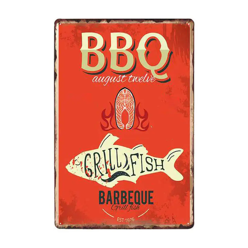 60202 DAD'S BBQ оловянные вывески винтажные металлические бляшки плакат на стену декоративные тарелки бар украшение фермерский дом Декор 20x30 см - Цвет: 60202
