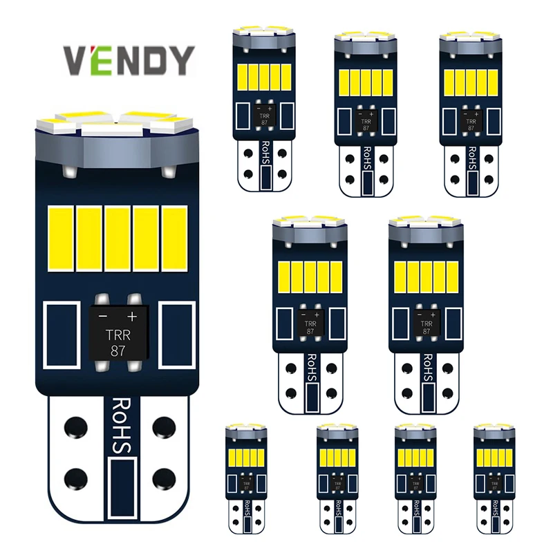 

10Pcs LED Canbus Bulb 194 led W5W T10 for Peugeot 206 406 508 307 406 3008 Accessories Car Interior Dome Light Reading Lights