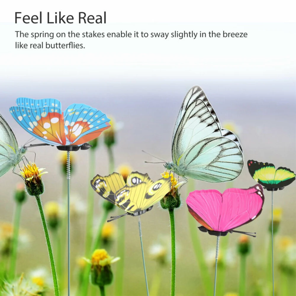 

Bed Butterfly Stakes Garden Decor Art Home PVC Accessory 50PCS Replacement