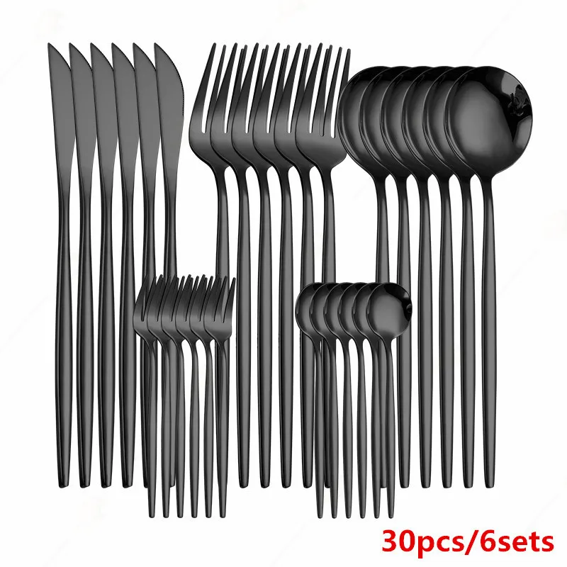 Комплект столовых приборов из нержавеющей стали вилки ножи ложки набор кухонных