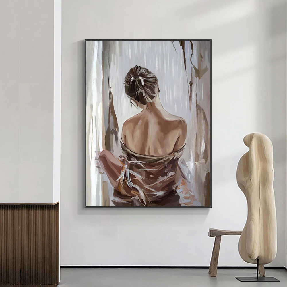 

Abstract Oil Painting Sexy Girl Body Back Posters and Prints Modern Canvas Picture Wall Art Living Room Home Decor No Frame