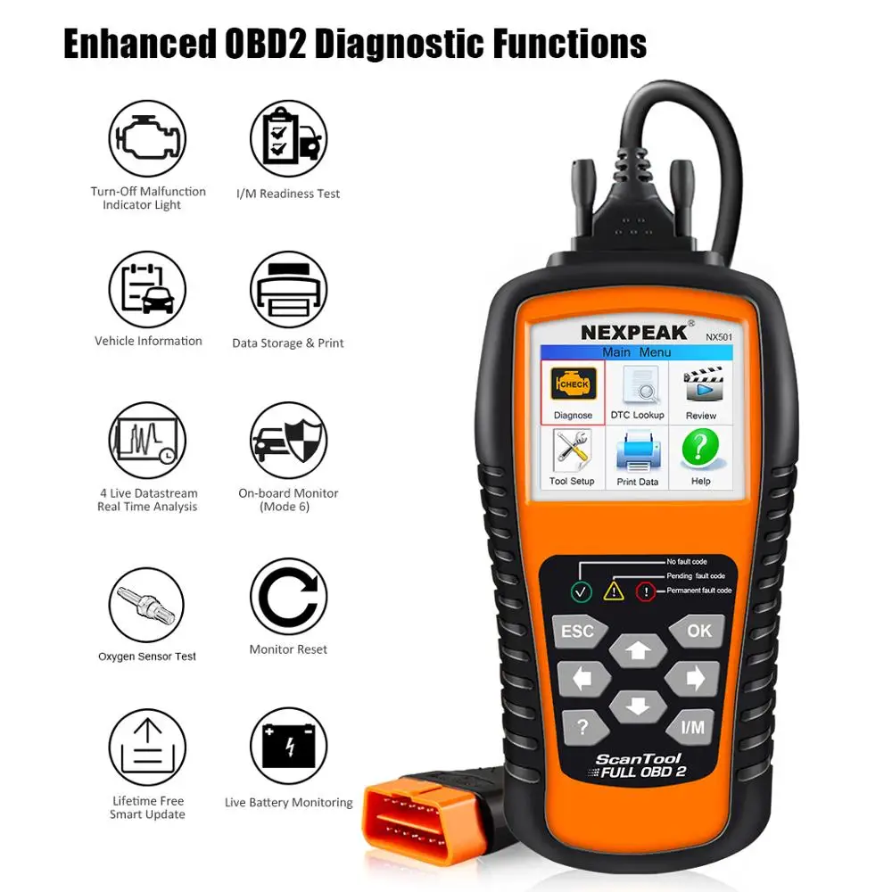 Универсальный OBD2 сканер Авто диагностический сканер для диагностики автомобилей NX501 ODB2 проверки двигателя читатель кода бесплатного обновления срок службы