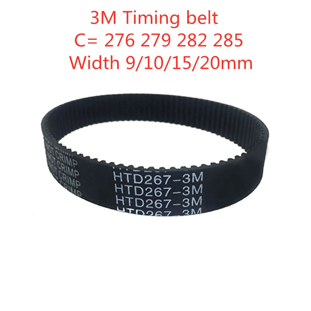 

HTD3M synchronous Arc HTD 3M Timing belt C= 276 279 282 285 width 6/9/15mm Teeth 92 93 94 95 276-3M 279-3M 282-3M 285-3M