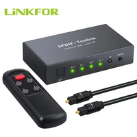 linkfor 4x1 spdif toslink switch box digital optical audio switcher with optical cable four input one output audio switcher