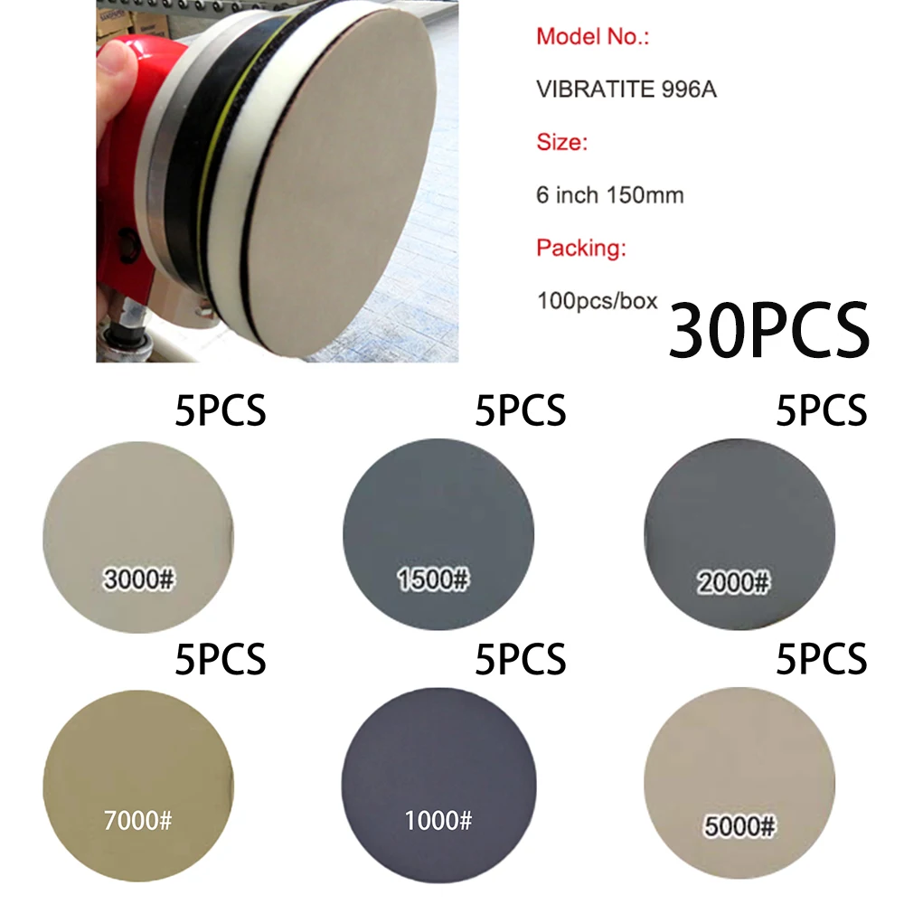 30 шт Крюк &amp Петля наждачная бумага влажный/Сухой шлифовальный диск