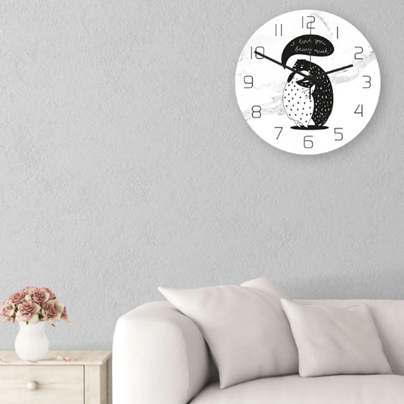 Милые дневные часы 12 дюймов Мультяшные для детской комнаты настенные бесшумный