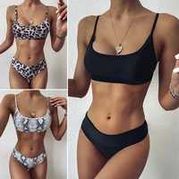 2020 leopard print two piece swimsuit womens high waist bikini swimwear bathing suit swimming suit for women brazilian bikinis
