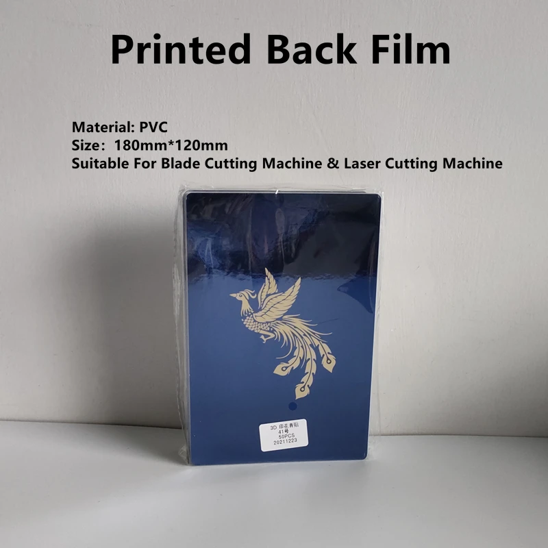 

50pcs Plating Golden Gold Printed Back Film Protector Sticker For Cutting Machine Guppy Figure Decorative Back Cover For Phone