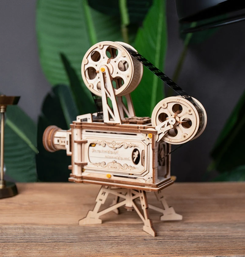 Robotime Винтаж рукоятка Diy 3D фильм проектор игра деревянная головоломка в сборе Vitascope игрушка подарок для детей взрослых LK601