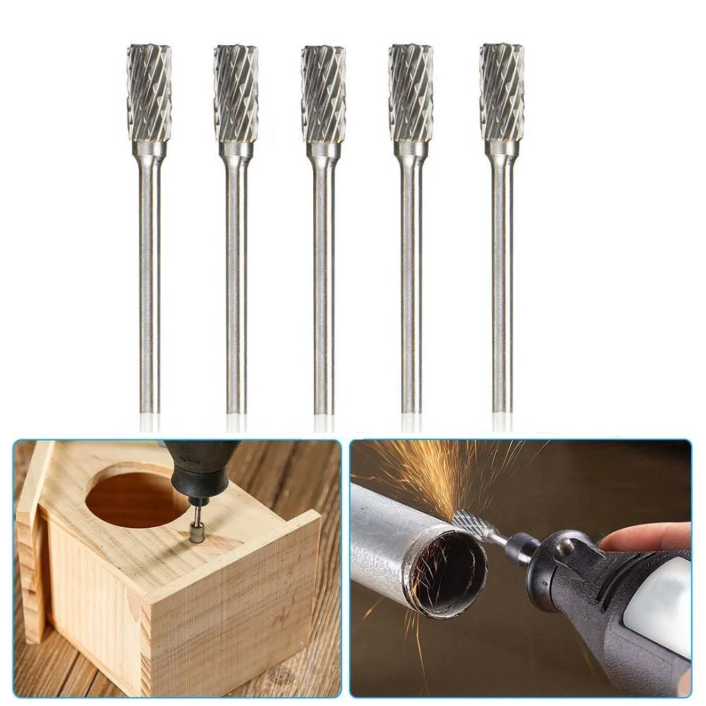 

5x Slot Drill Solid carbide 3x6mm For Dremell Proxxon 2020 Durable New