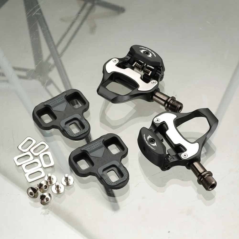 

Bicycle self-locking blue aluminum allocation of the Bicycle Bicycle foot pedals with SPD non-skid plates Professional carbon SP