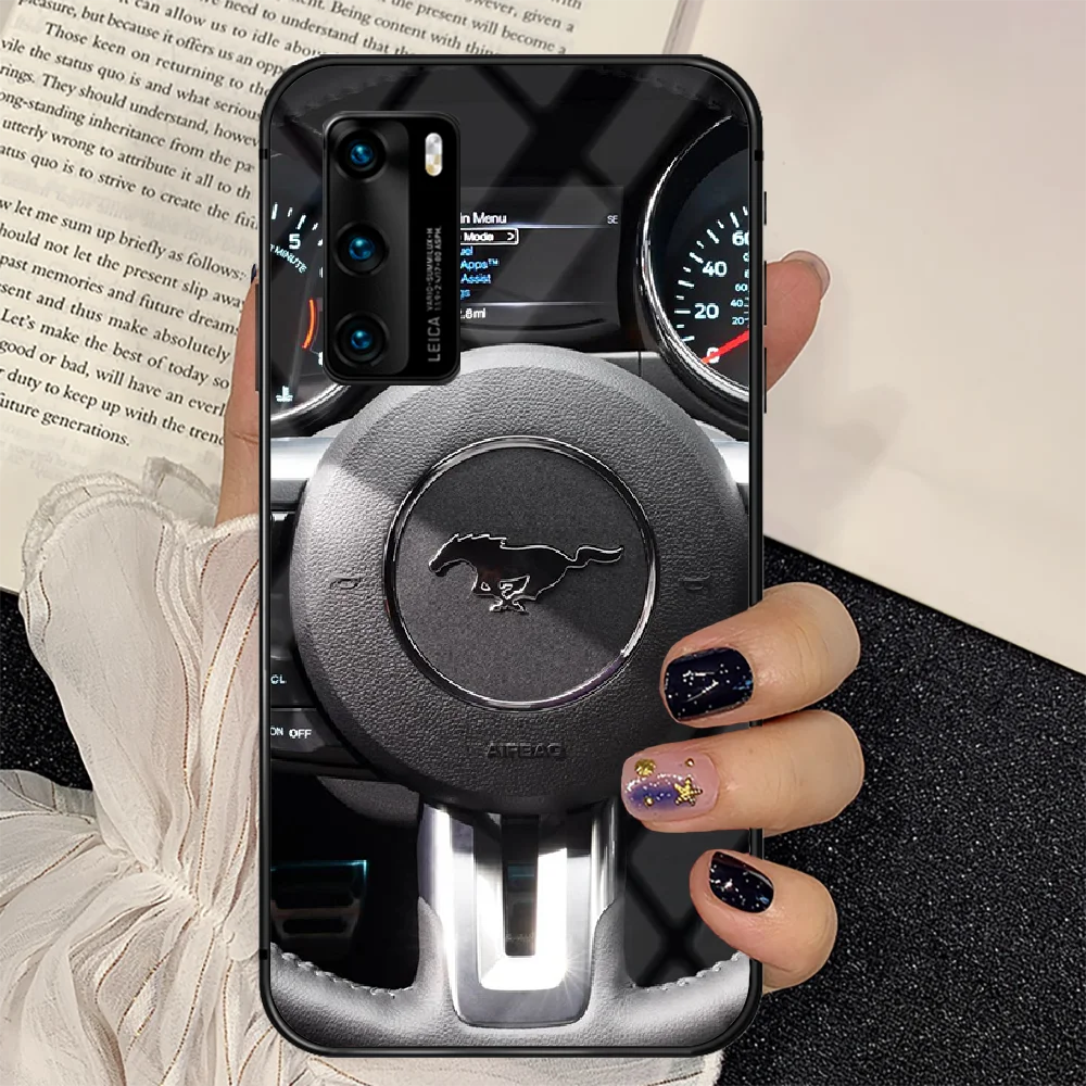 

Fords Car Mustang Phone Tempered Glass Case Cover For Huawei P Nova Mate 5T 20 30 40 E Pro Lite Smart 2019 2021 Fashion Luxury