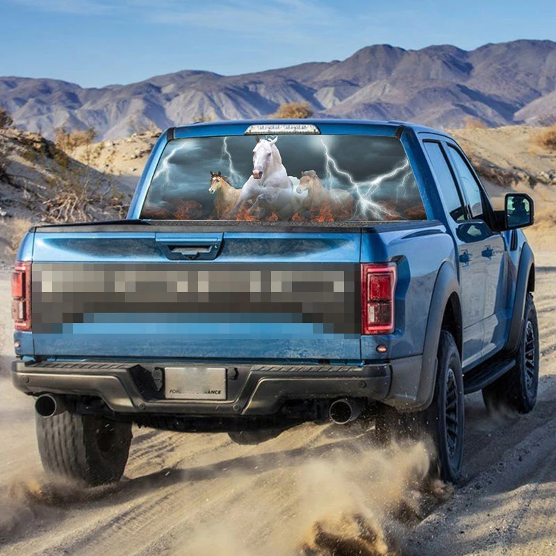 Универсальный Белая лошадь Lightning автомобиля Графика заднее стекло наклейки для