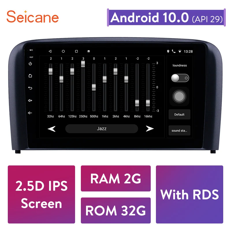 Автомобильный радиоприемник Seicane 9 дюймов Android 10 0 2 Гб ОЗУ 32 ПЗУ для 2004 2005 2006 Volvo S80