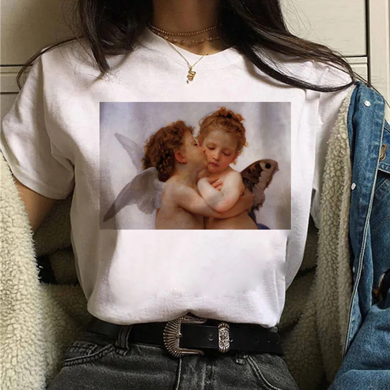 

Angel T Shirt New Women Harajuku Vintage Tshirt Female Aesthetic Kawaii Cartoon T-shirt Fashion Short Sleeve Tops Tee Clothing