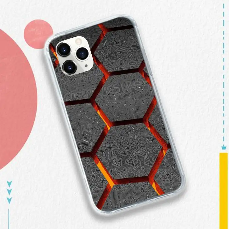 

Metal machinery Hexagonal lattice Phone Case for iPhone 11 12 pro XS MAX 8 7 6 6S Plus X 5S SE 2020 XR