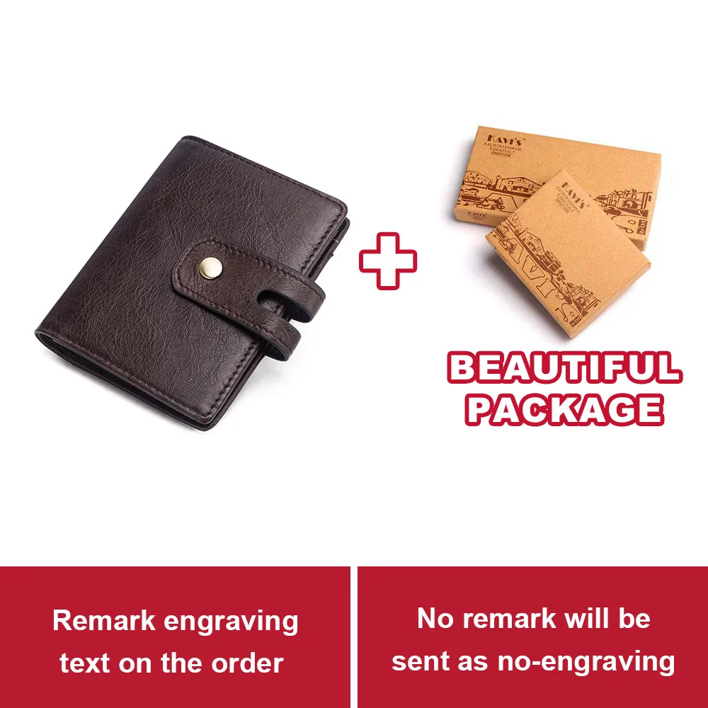 Coffee BOX KAVIS, гравировка, натуральная кожа, держатель для кредитных карт, кошелек, многофункциональный, для ID, маленький кошелек, для мужчин, портмоне, тонкий, для карт, для мужчин - Цвет: Coffee BOX