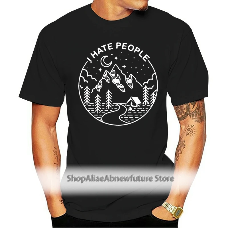

I Hate People Tshirt 100% Cotton New Mens T-shirt Funny Antisocial Humor Gift T