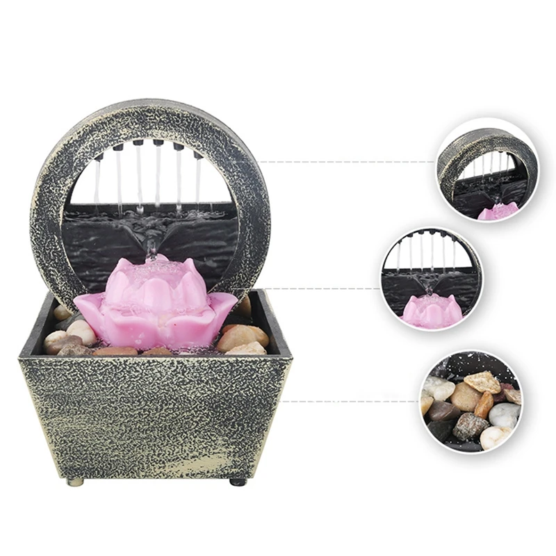 

Minimalist Fountain Indoor Waterfall Desktop Lucky Feng Shui Meditation Waterfall Fountain