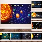 Вселенная планеты солнечная система постер Дети Образование мультфильм земля холст живопись класс исследование стены художественное украшение картина