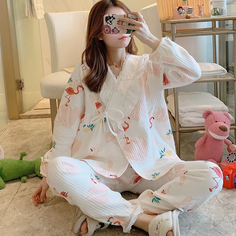 Комплекты одежды для сна беременных Модная хлопковая ночная рубашка кормящих