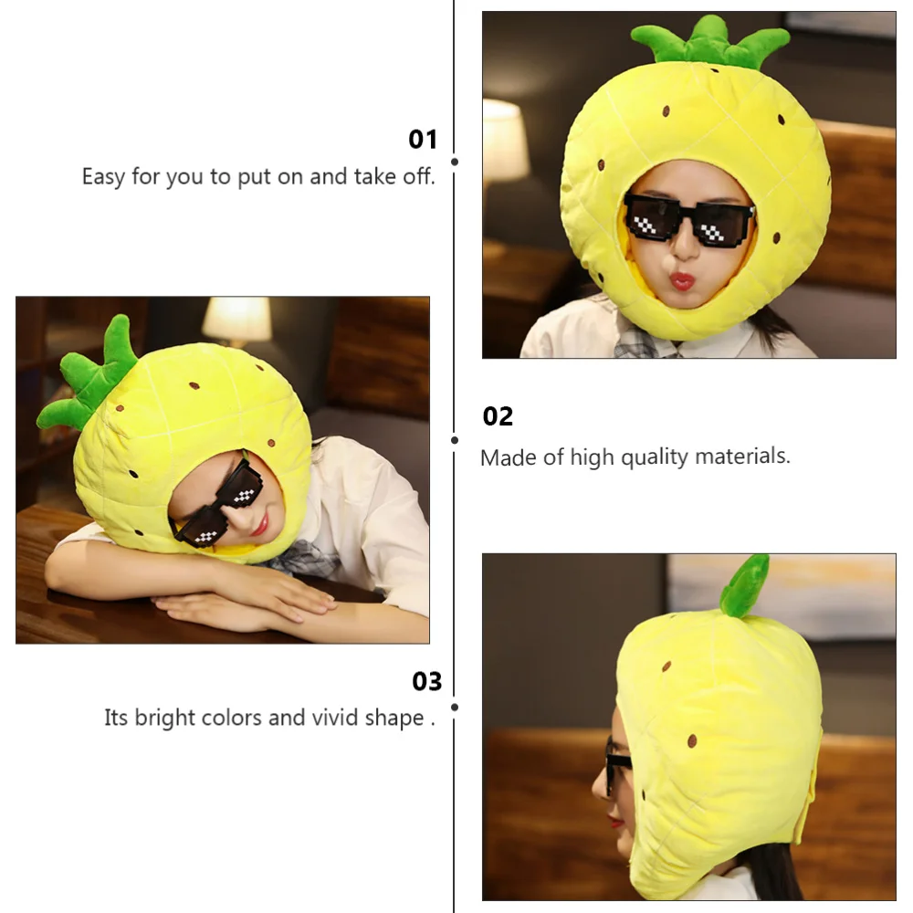 

1Pc Lovely Pineapple Headdress Party Fruit Shape Hat Headgear Photo Props