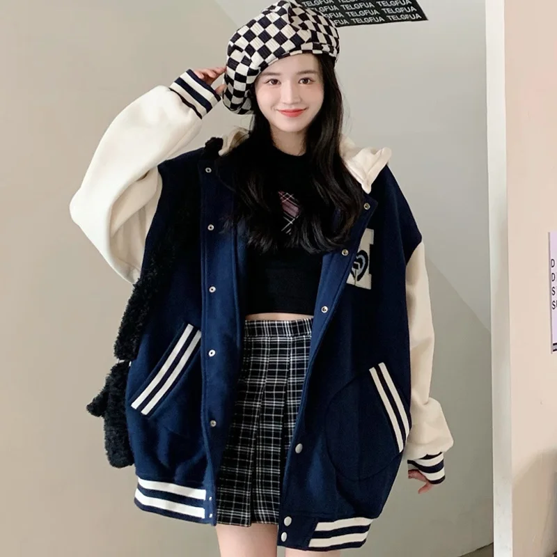 Бейсбольная куртка женское платье Утепленное зимнее универсальное новинка 2021