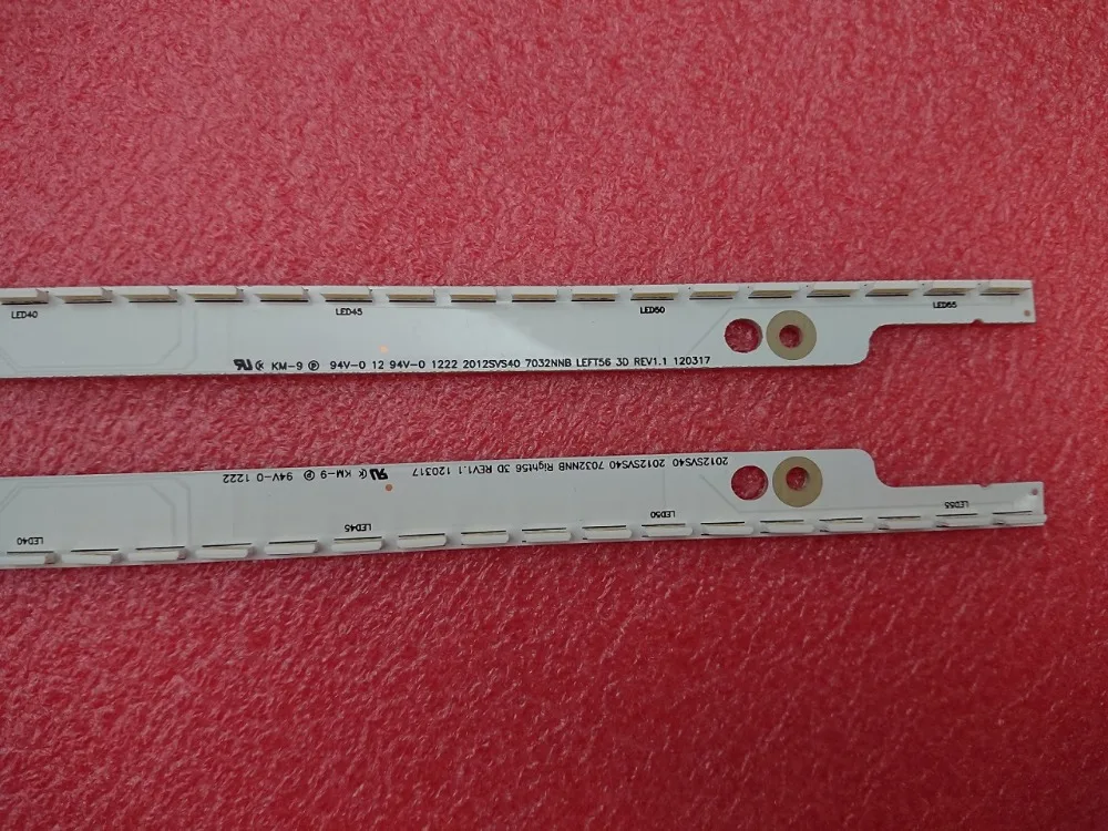 

New 5set=10 PCS 56LED 500mm LED Backlight Strip for Samsung UA40ES5500R 2012SVS40 7032NNB RIGHT56 LEFT56 3D BN96-21712A 21711A
