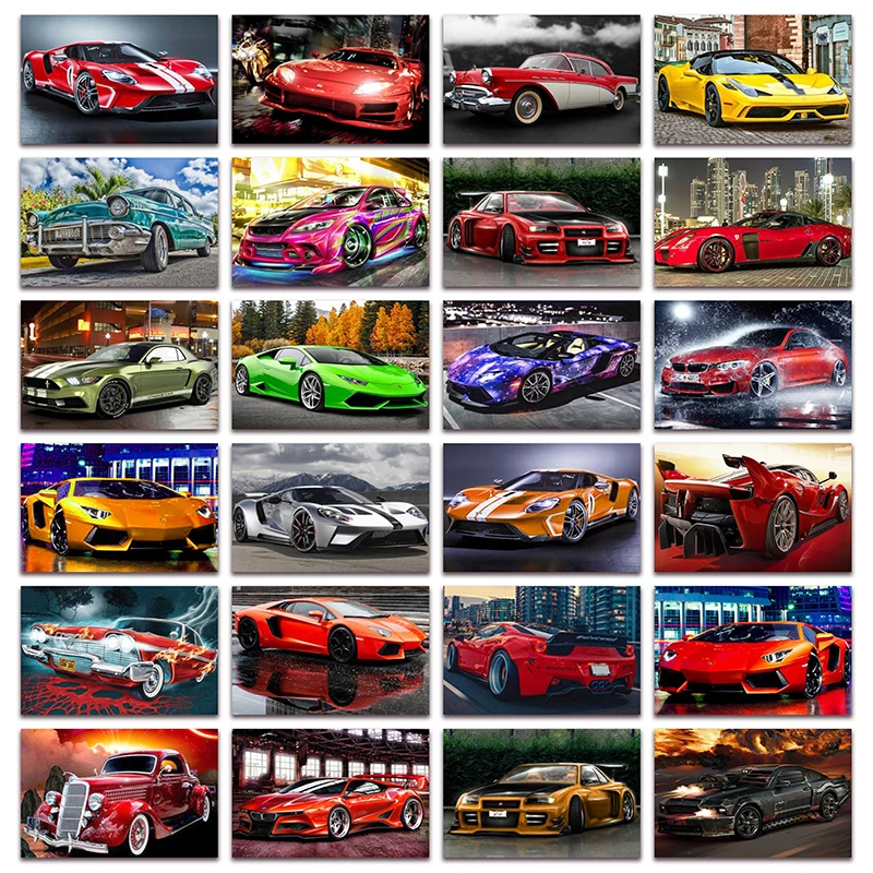 

New Full Diamond painting mosaic Sports car machine 5D DIY Diamond embroidery locomotive vehicle cross stitch Home decor E093