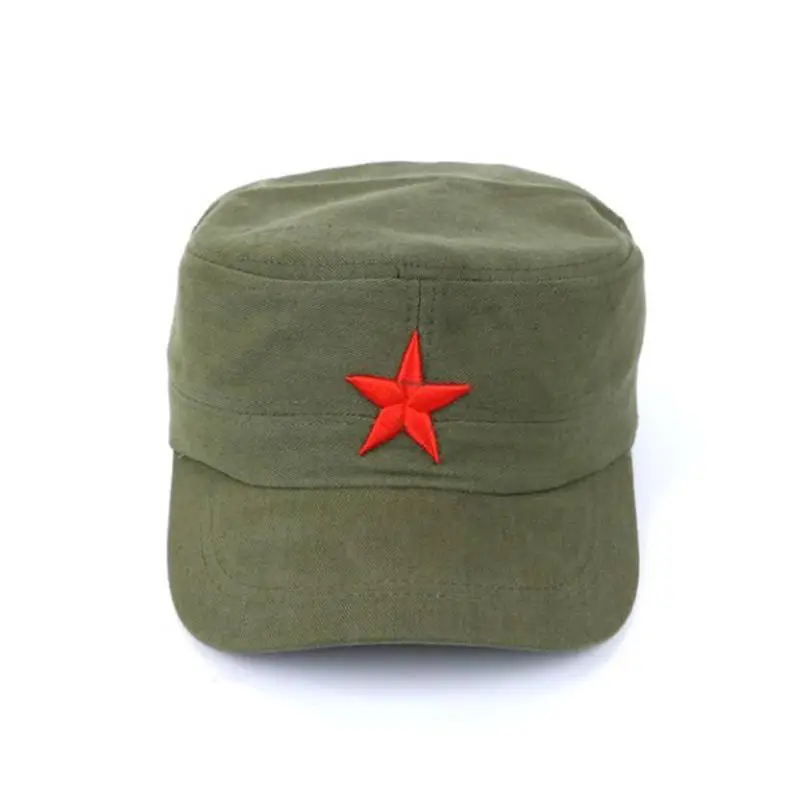 

Red Stars Army Cap Hats Party Knights Army Military Brigades Mens International Cool Flat Army Caps For Men Women