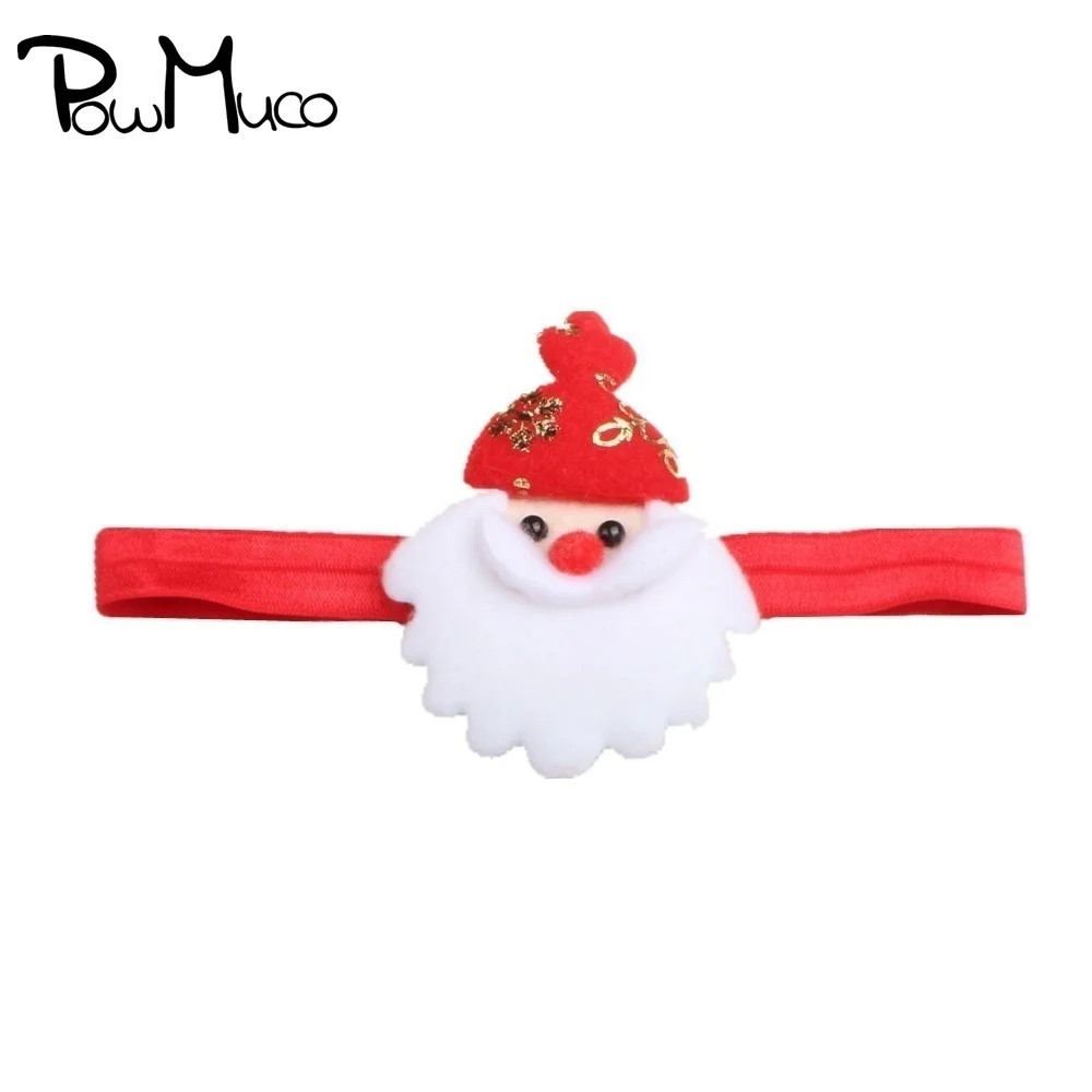 

Powmuco Lovely Santa Claus Cartoon Pattern Baby Elastic Hairband Christmas Decoration Headband Kids Hair Accessories Photo Props