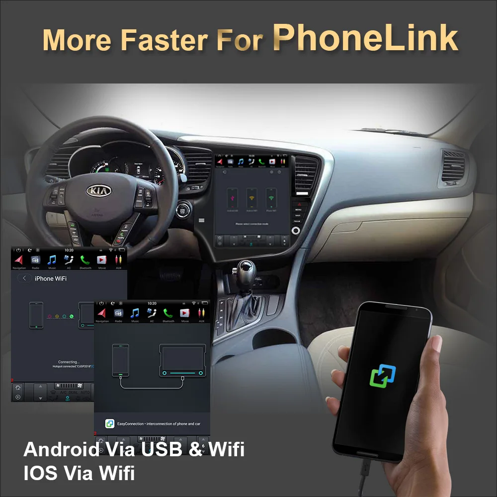 Автомобильный GPS-навигатор 12 9 дюйма в стиле Tesla Android для KIA K5/optima 2011-2021