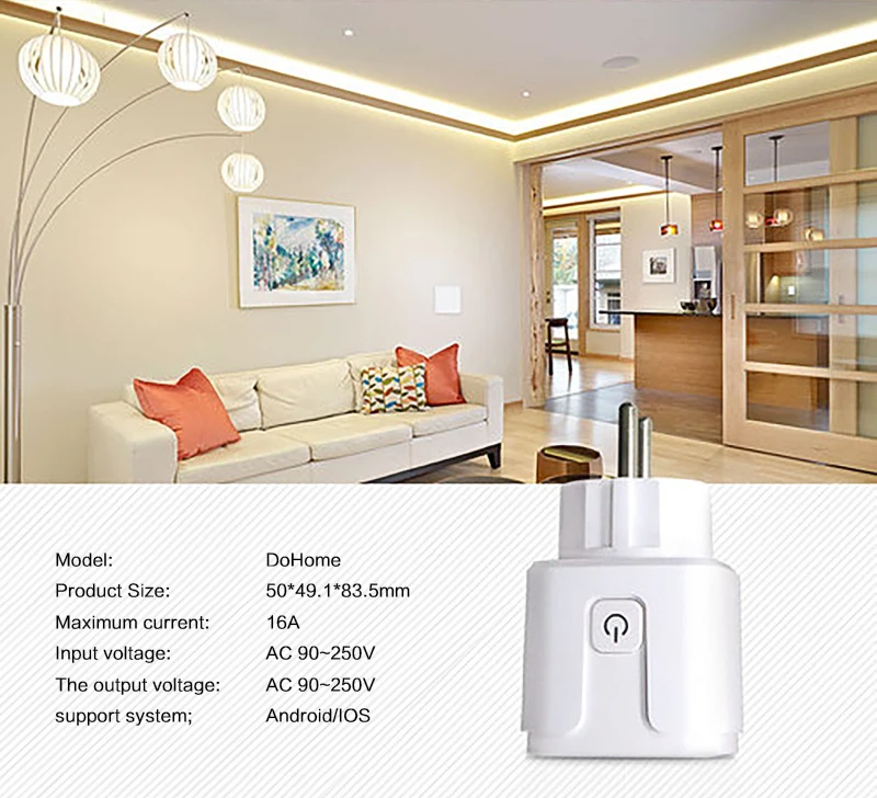 

WiFi Smart EU Plug Mobile Phone Charger Fast Charing Outlet Socket Remote/Voice Control Siri Alexa Google