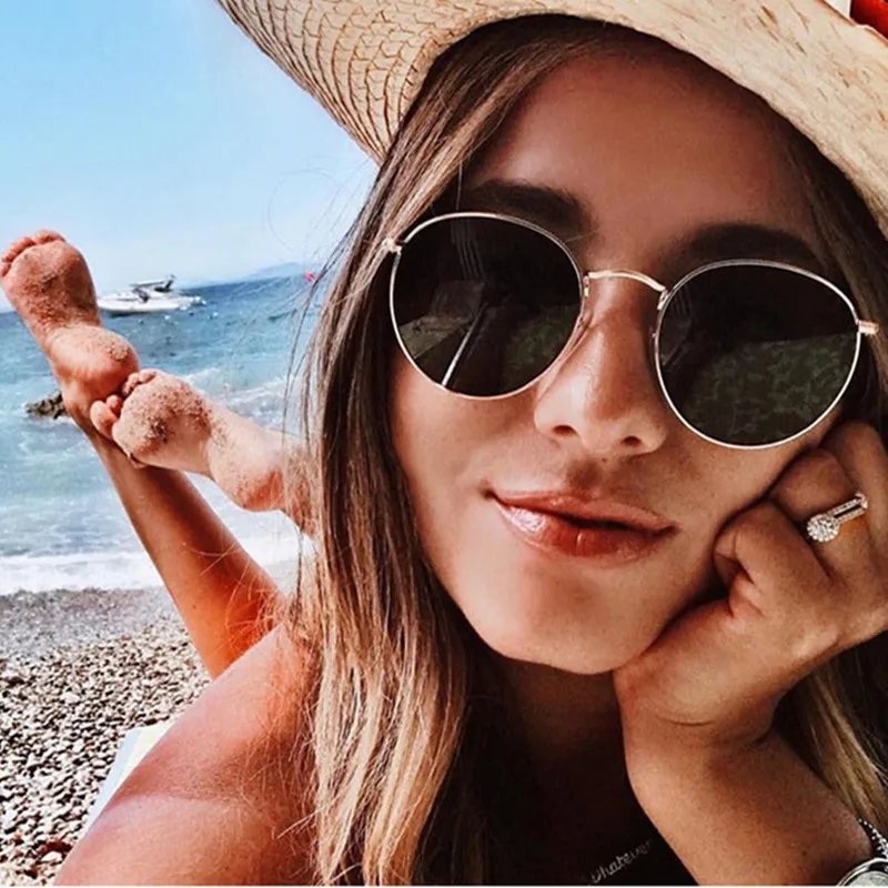 

2021 Retro Small Frame Sunglasses Women Brand Designer Fashion Driving Mirror Sun Glasses Unisex Oculos De Sol UV400