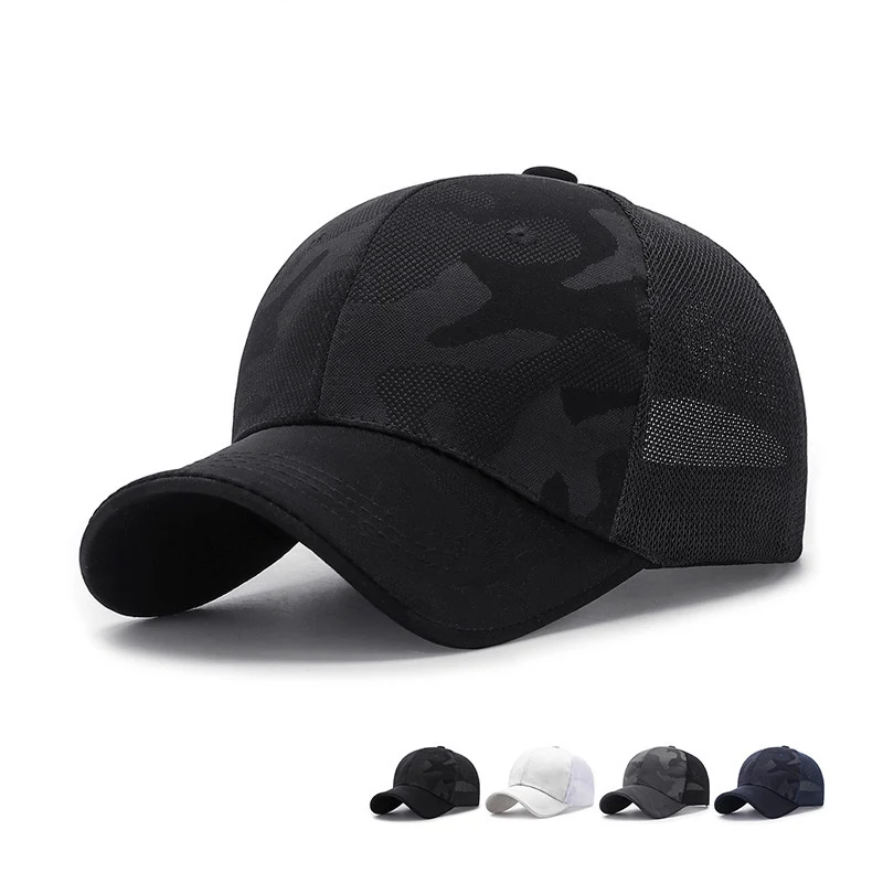 

Baseball Cap Men's Camouflage Summer 2021 New Ladies Sun Visor Breathable Mesh Caps Outdoor Leisure Simple Sun Hat Trucker Hats