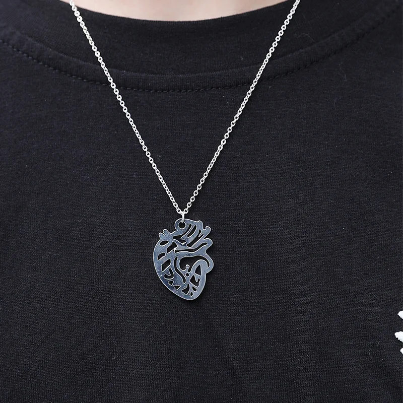 

Heart Pendant Creative Women Necklace Stainless Steel Simple Elegant Ladies Casual Classic Chain Temperament Gift Jewelry