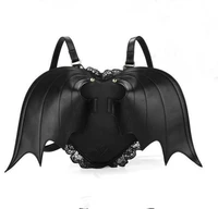 bat backpack 2021 lace edge new retro backpacks black angel demon bat backpack ladies wild trend personality shoulder bags