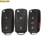 Jingyuqin Флип дистанционный Автомобильный ключ оболочка для Volkswagen VW Golf Jetta MK6 Polo Tiguan Touareg 202ADHQ 2345 Кнопка чехол
