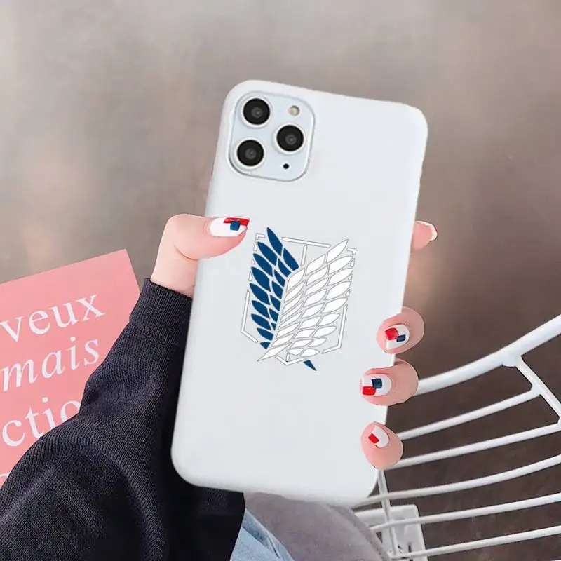 

Attack on Titan Japan anime Phone Case Candy Color for iPhone 6 7 8 11 12 s mini pro X XS XR MAX Plus