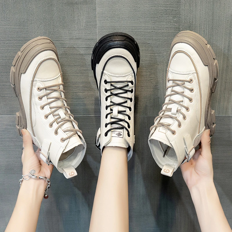 

Autumn Winter Martin boots for Women Heels Ankle Boots Female Chunky Shoes Woman Flats Platform Heels Women's Shoes Rubber Sole