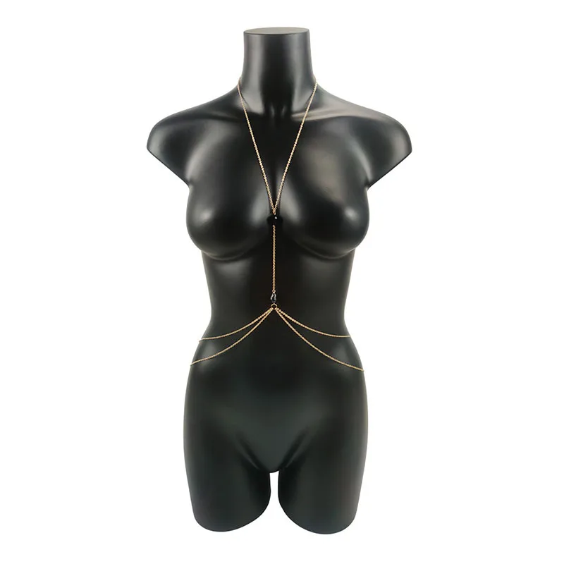 

Bead Chest Chains Sexy Body Jewelry Charm Goth Body Chain Bikini for Women Summer Accessories Beach Waist Pendant Fashion Belly