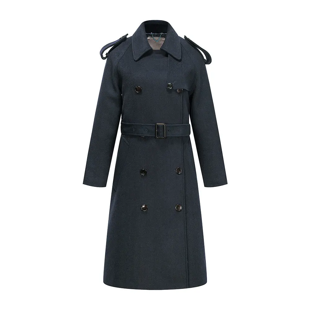 

2020 Autumn Winter Woolen Coat Women Classic Overcoat Women Double Breasted Belt Coat Elegant Long Coat Jacket Women Streetwear