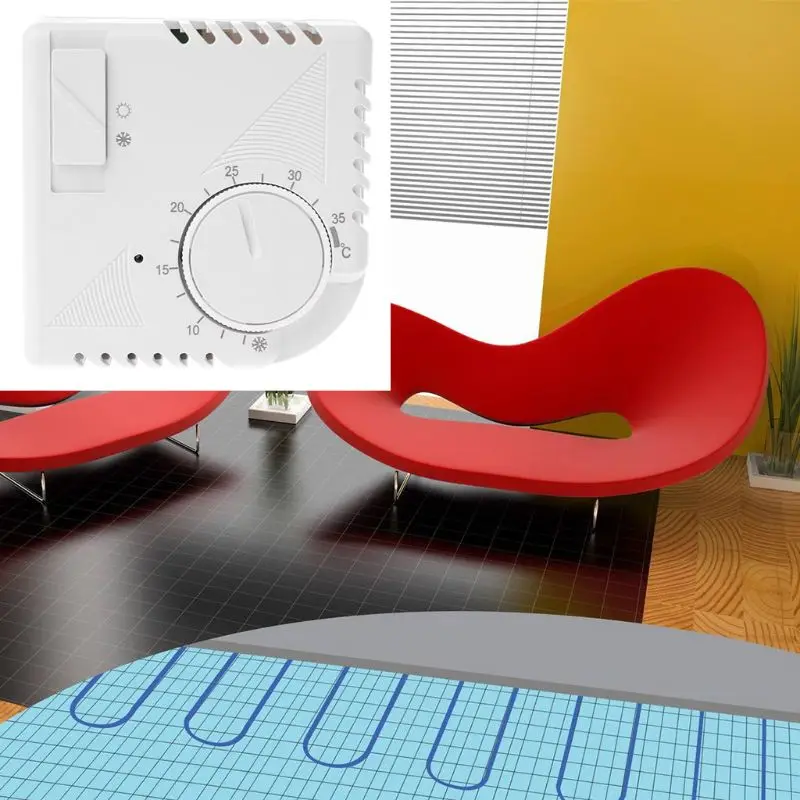 

Universal Room Thermostat Energy Save Mechanical Temperature Controller w Switch