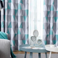 geometry window curtains for bedroom living room tulle plaid curtains in the living room soft modern home decoration for home