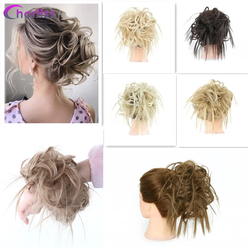 Синтетические волосы в пучок кудрявые резинки эластичные нечистоплотные