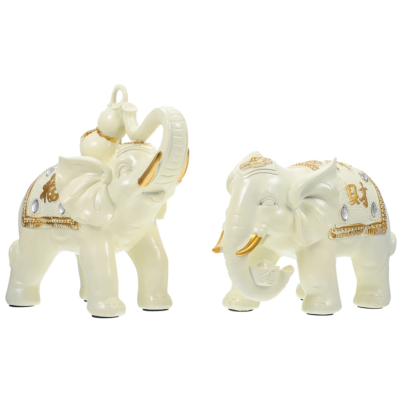 

2pcs Resin Craft Elephant Figurines Desktop Decors Exquisite Animal Figurines