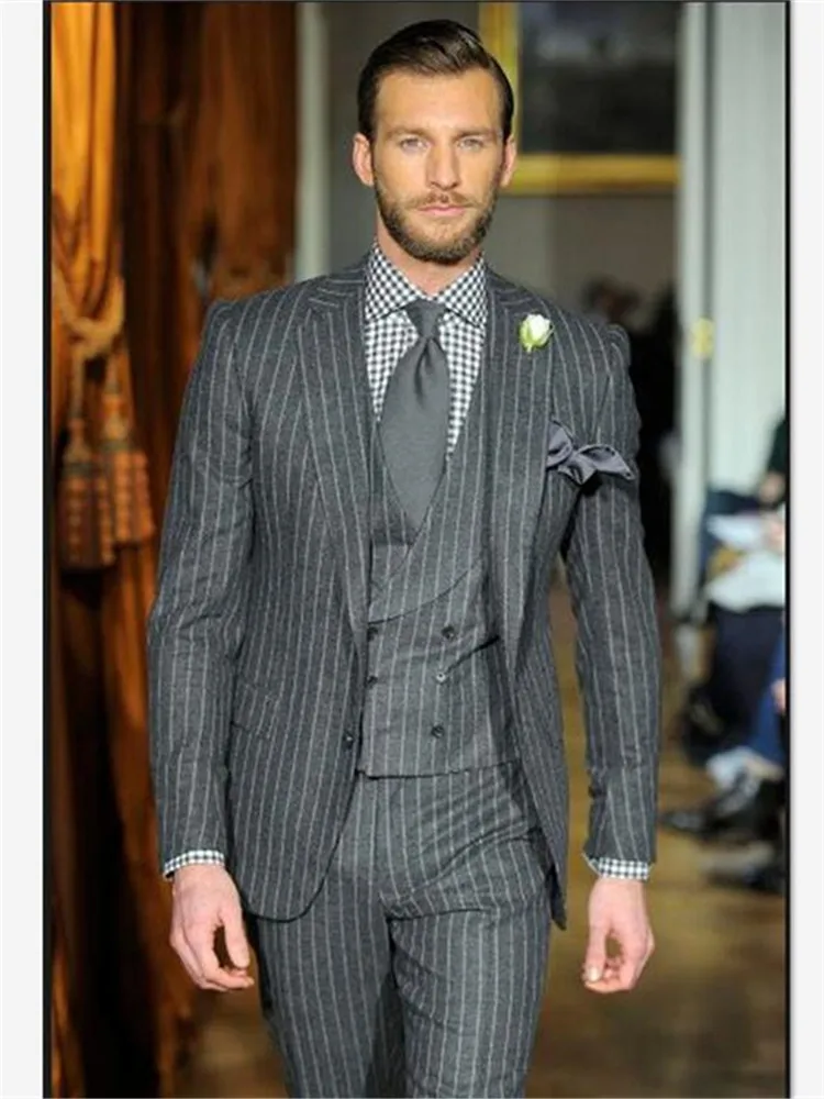 Последний дизайн пальто брюки цвета слоновой кости бежевый мужской костюм Slim Fit 3