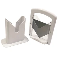 the original bagel guillotine universal slicer with safe grip and safety shield for bagels breads muffins buns rolls